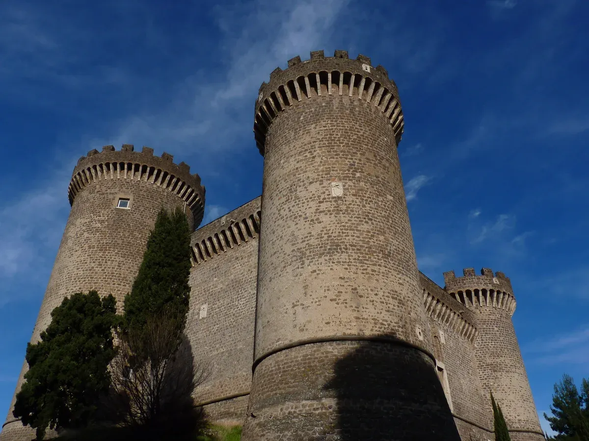 The towers of Rocca Pia, the papal fortress in Tivoli, on a day trip from Rome