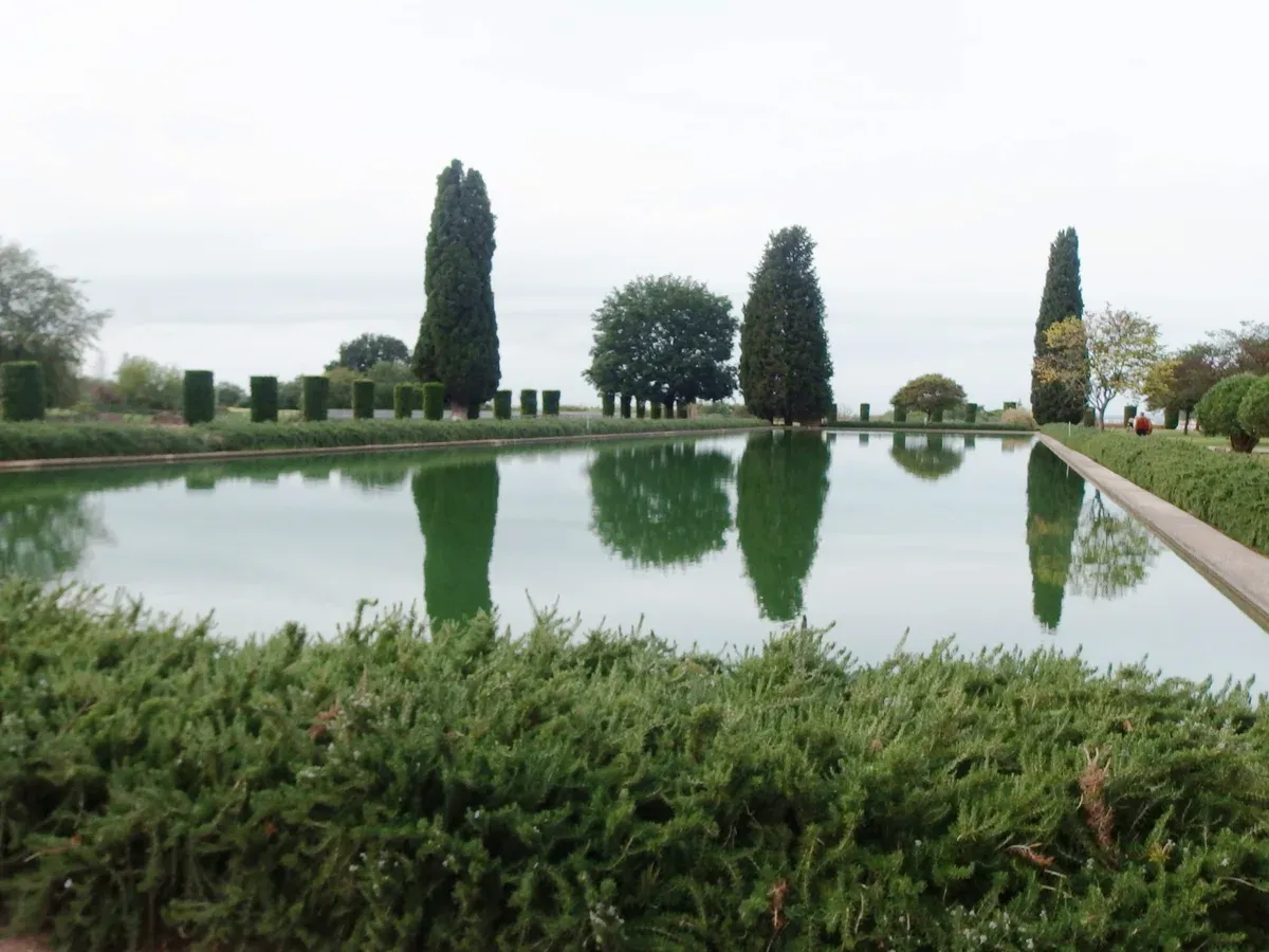 The Pecile pool at Hadrian's Villa during a Tivoli tour from Rome