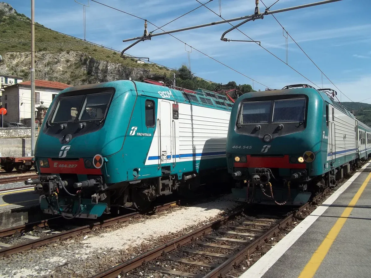 Tivoli railway station platform with regional trains during a Tivoli tour from Rome